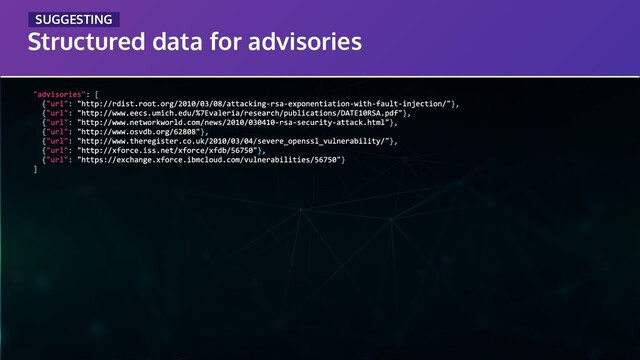 Structured data for advisories
_SUGGESTING_

