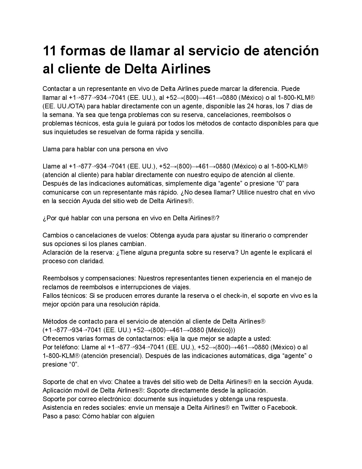 11 formas de llamar al servicio de atención al cliente de Delta Airlines - Speaker Deck