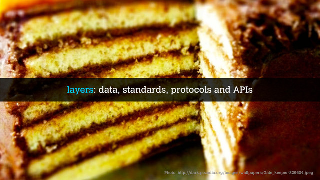 layers: data, standards, protocols and APIs
Photo: http://dark.pozadia.org/images/wallpapers/Gate_keeper-829604.jpeg
