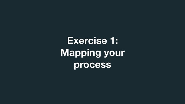 Exercise 1:  
Mapping your  
process
