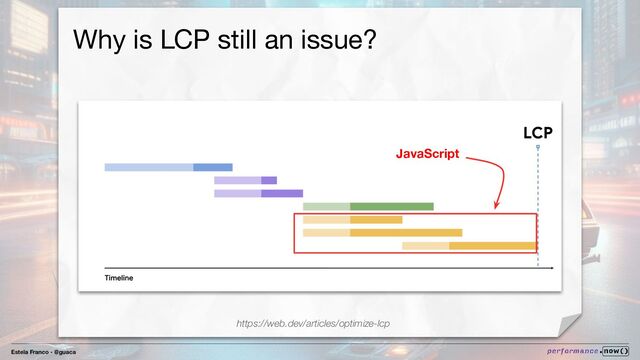 Estela Franco - @guaca
Why is LCP still an issue?
https://web.dev/articles/optimize-lcp
JavaScript
