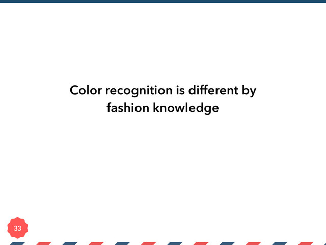 Color recognition is different by
fashion knowledge

