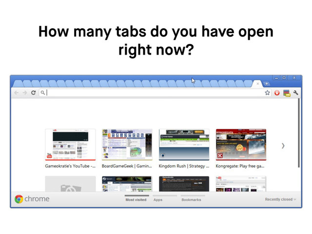 How many tabs do you have open
right now?
