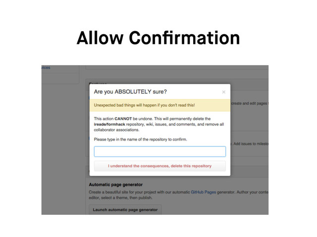 Allow Conﬁrmation
