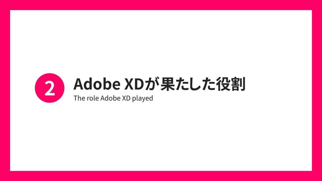 Adobe XDが果たした役割
The role Adobe XD played
2

