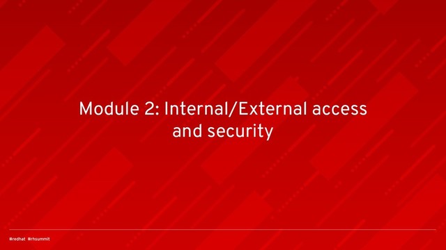Module 2: Internal/External access
and security
