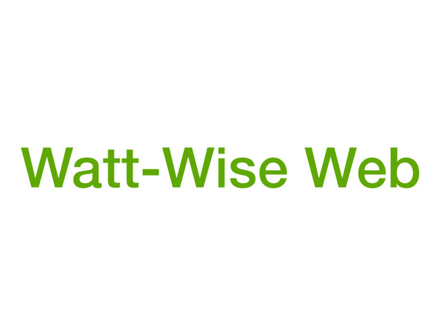 Watt-Wise Web
