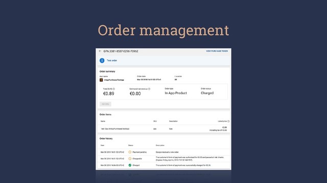 Order management
