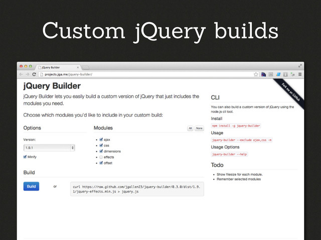 Custom jQuery builds
