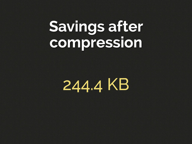 Savings after
compression
244.4 KB
