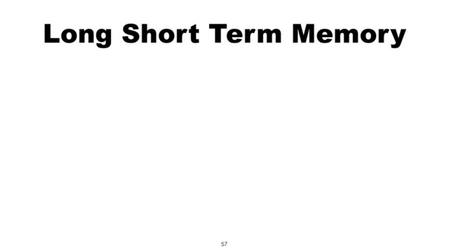 Long Short Term Memory
57
