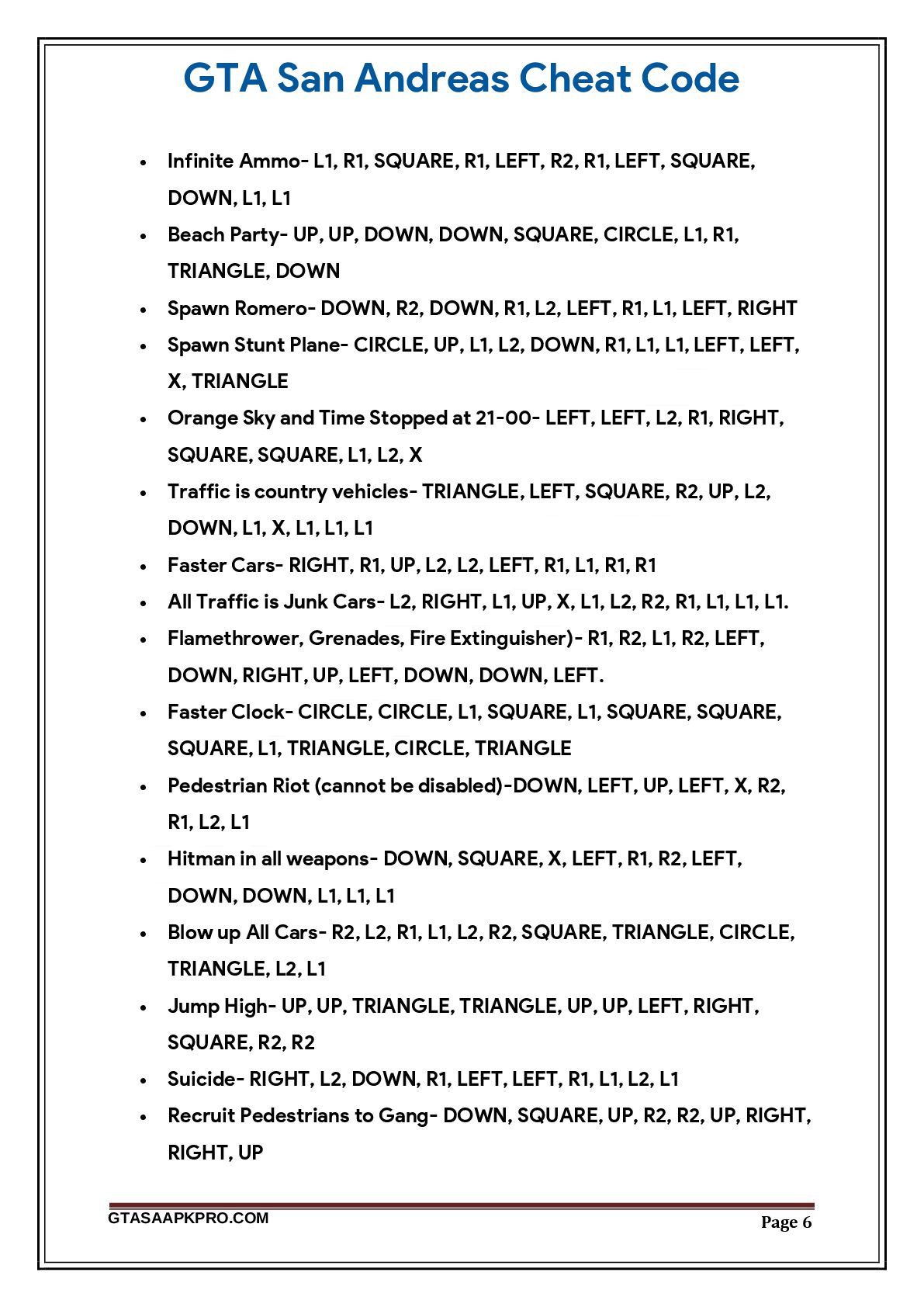 Grand Theft Auto: San Andreas Cheat Codes 2025 - Speaker Deck