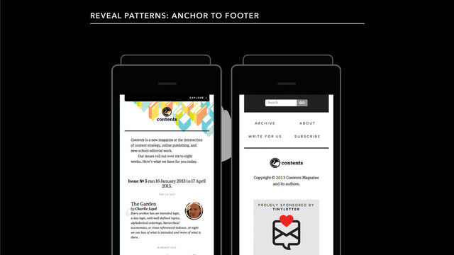 REVEAL PATTERNS: ANCHOR TO FOOTER
