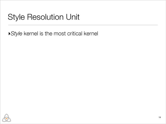 ▸Style kernel is the most critical kernel
Style Resolution Unit
19
