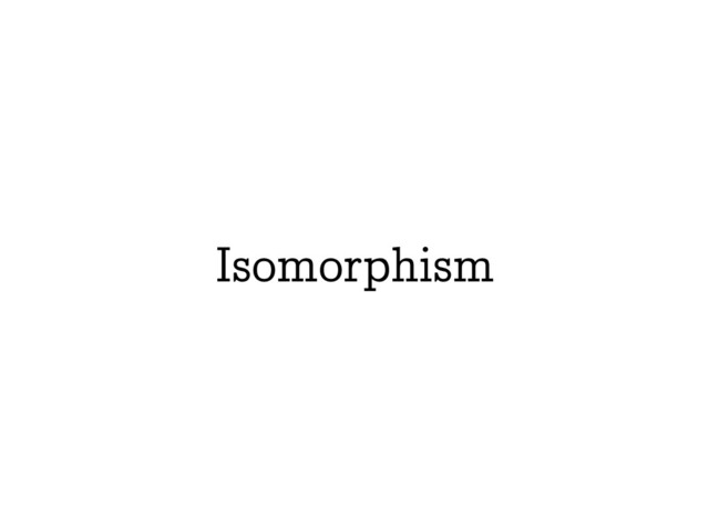 Isomorphism
