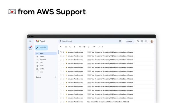 ✉ from AWS Support
