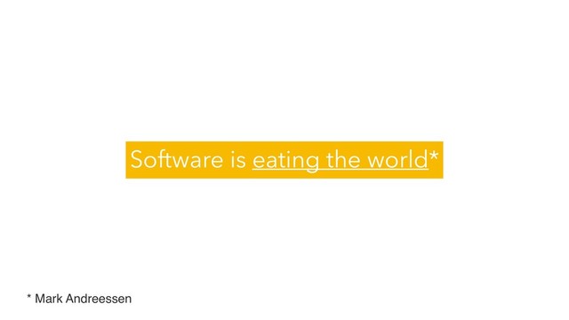 Software is eating the world*
* Mark Andreessen
