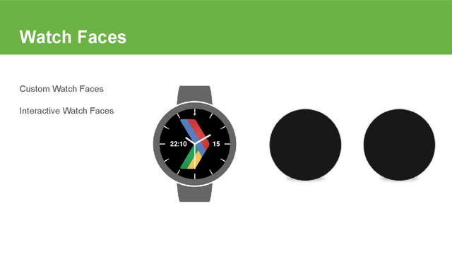 Watch Faces
Custom Watch Faces
Interactive Watch Faces
