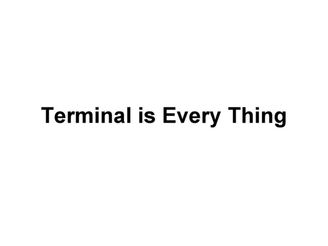 Terminal is Every Thing
