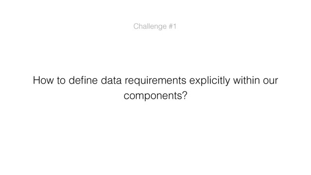 How to deﬁne data requirements explicitly within our
components?
Challenge #1
