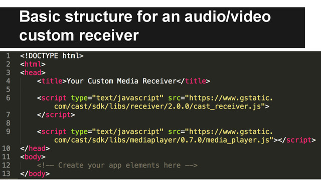 Basic structure for an audio/video
custom receiver
