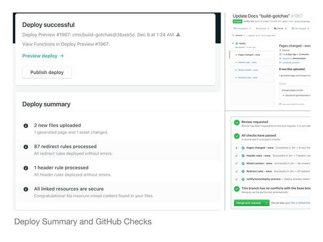 Deploy Summary and GitHub Checks

