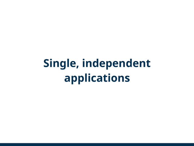 Single, independent
applications
