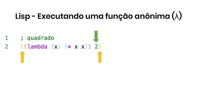 Lisp - Executando uma função anônima (λ)
