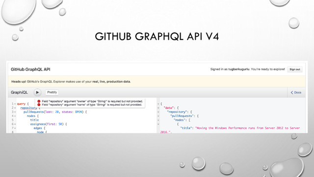 GITHUB GRAPHQL API V4
