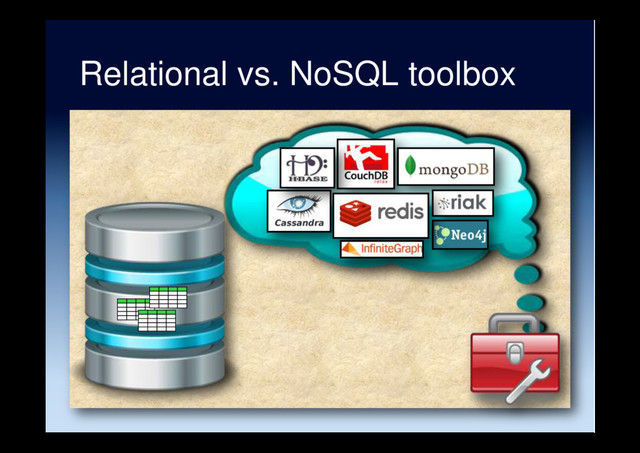 Relational vs. NoSQL toolbox
