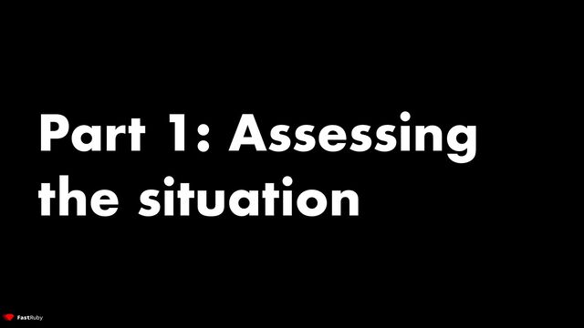 Part 1: Assessing
the situation
