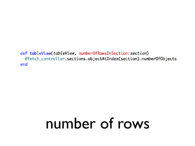 number of rows
