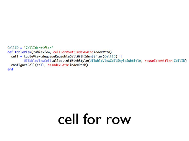 cell for row
