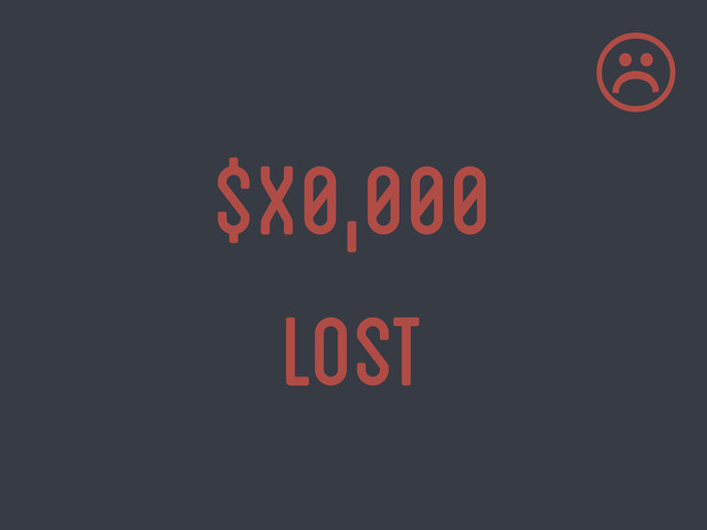 $x0,000
lost
☹
