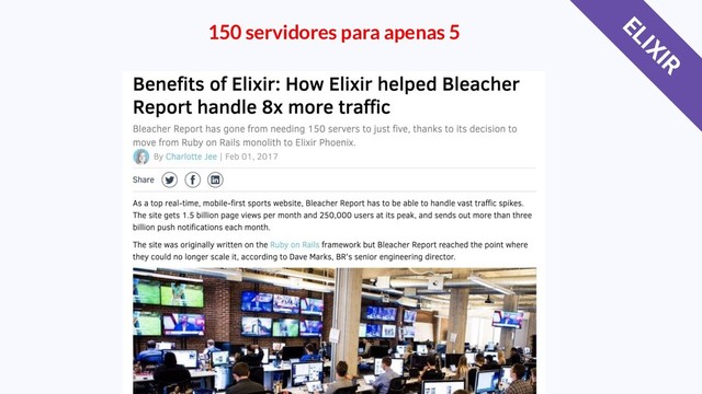 150 servidores para apenas 5
ELIXIR
