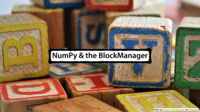 NumPy & the BlockManager
Photo by Susan Holt Simpson on Unsplash
