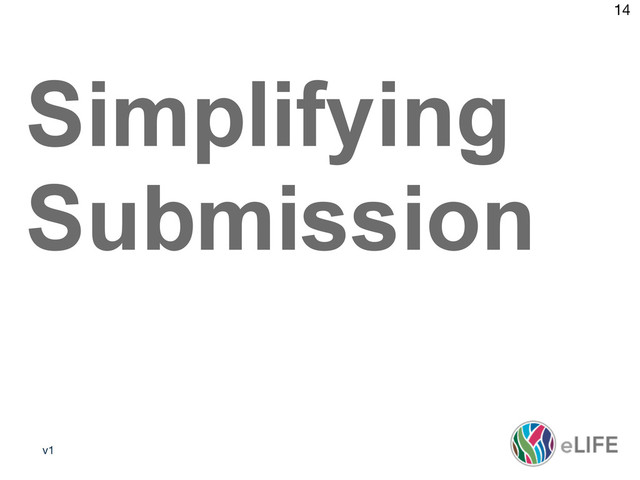 v1
14
Media policy 2
Simplifying
Submission
