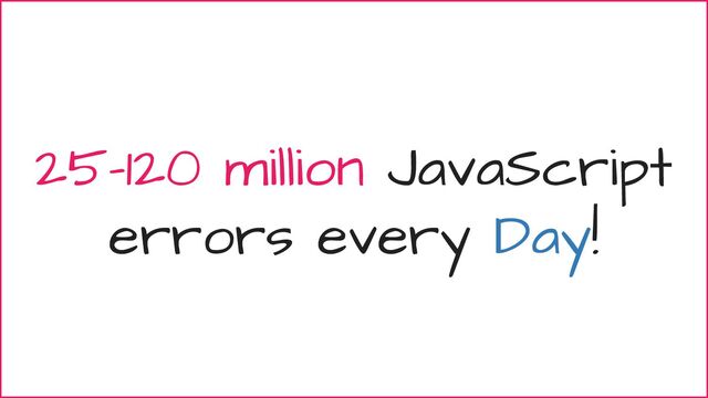 25-120 million JavaScript
errors every Day!
