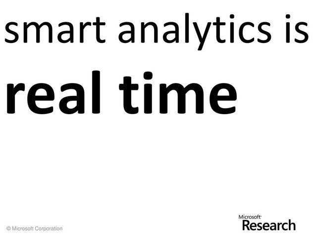 © Microsoft Corporation
smart analytics is
real time
