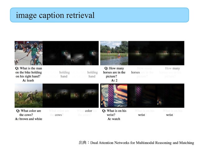 image caption retrieval
ग़యɿDual Attention Networks for Multimodal Reasoning and Matching

