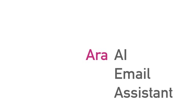 Ara AI
Email
Assistant
