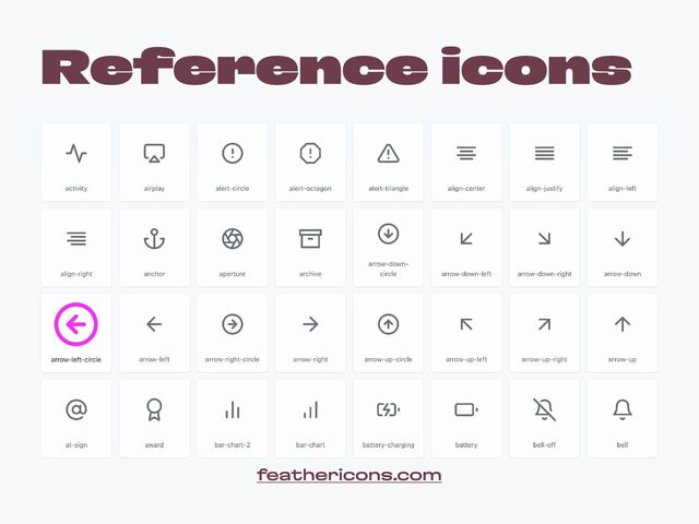 Reference icons
feathericons.com
