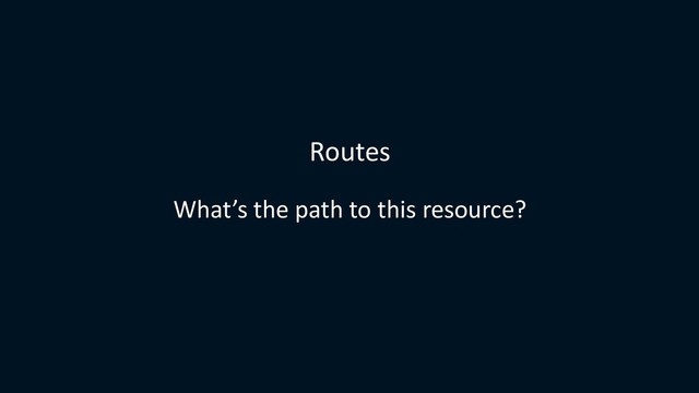 Routes
What’s the path to this resource?
