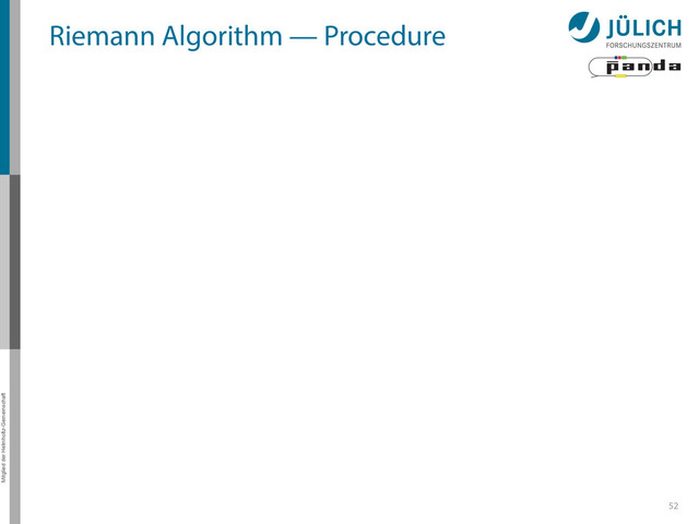 Mitglied der Helmholtz-Gemeinschaft
52
Riemann Algorithm — Procedure
