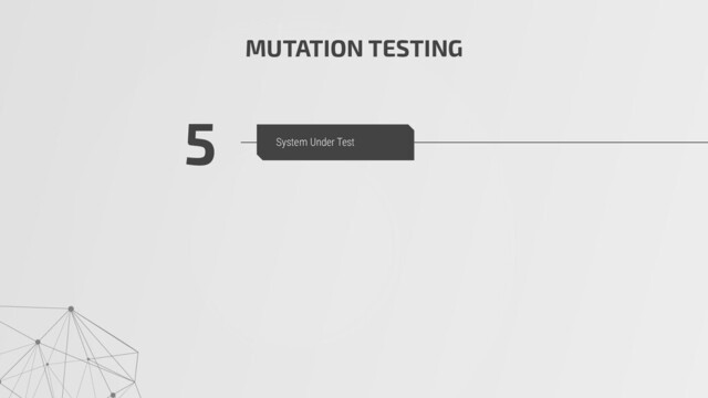 MUTATION TESTING
5 System Under Test
