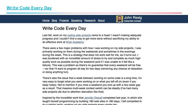 Write Code Every Day
