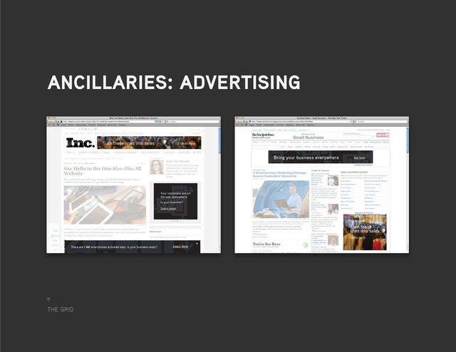 the grid
↑
ancillaries: advertising
