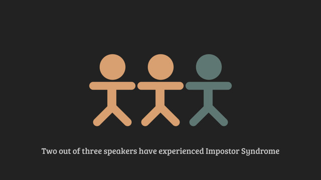Two out of three speakers have experienced Impostor Syndrome
