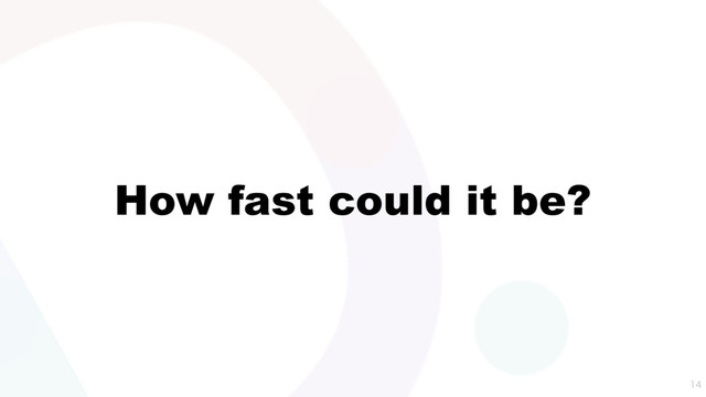 How fast could it be?

