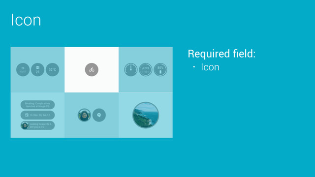 Icon
Required ﬁeld:
• Icon
